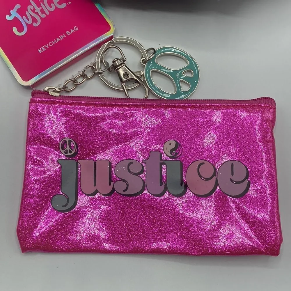 Justice Girls Fashion Bag Waist FannyPack Crossbody & Keychain Coin Purse